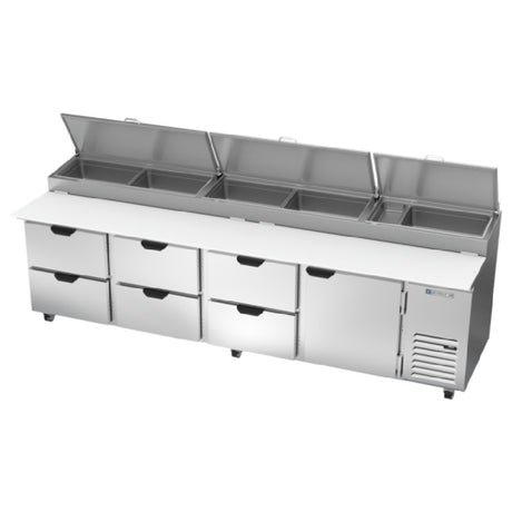Beverage Air DPD119HC-6 Pizza Top Refrigerated Counter Four-section 119"W
