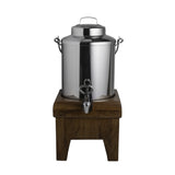 Steelite DW055MLWDT Milk Dispenser 5-1/2 Qt. With Ice Sleeve Fusion Base Natural Teak