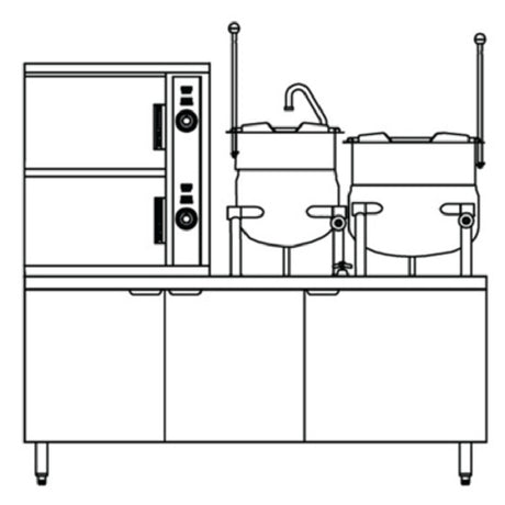 Crown Steam SCX-2-6-6_220/60/1 Convection Steamer/Kettle Steam Coil (2) Compartment