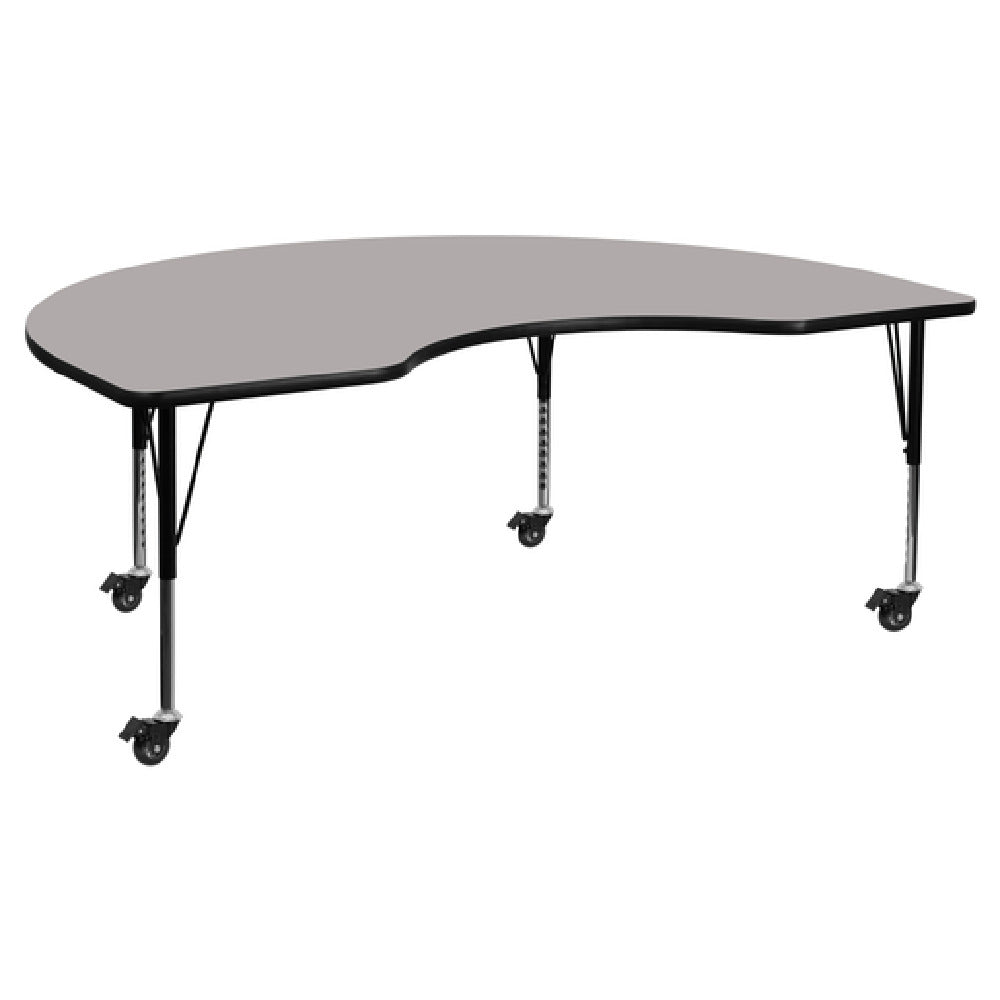 Flash Furniture XU-A4896-KIDNY-GY-H-P-CAS-GG Activity Table 96"W X 48"D X 17-1/2" To 25-1/2" Adjustable Height