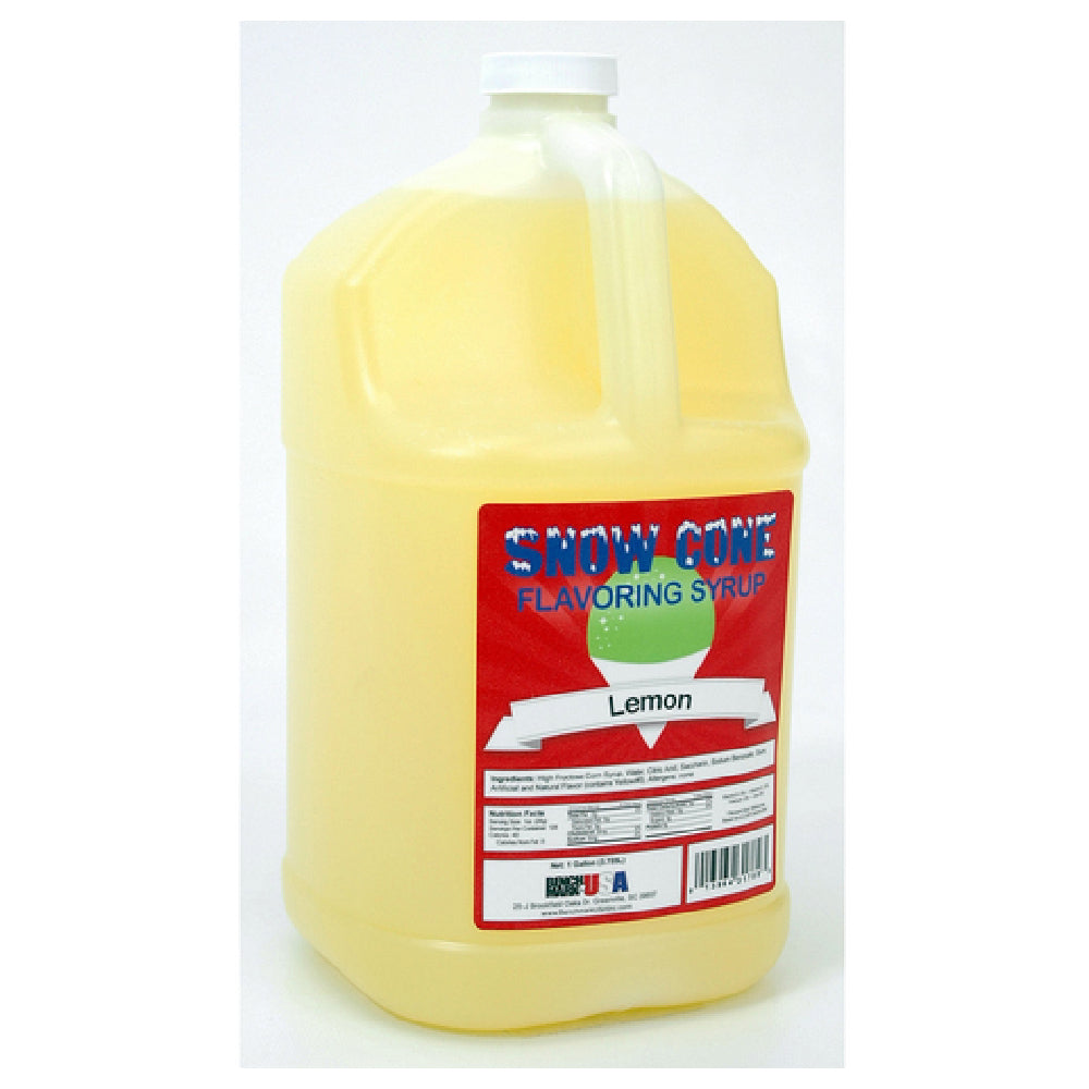 Winco 72004 Benchmark Snow Cone Syrup 1 Gallon Lemon