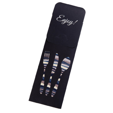 Dinex DXCTCAD1003 Cutlery Caddy Paper Sleeve With Flap Pre-loaded With 2-ply 16" X 16" Napkin