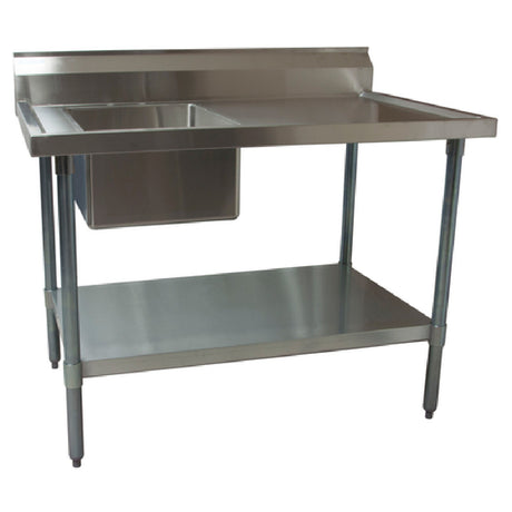 BK Resources BKMPT-3072S-L Work Table With Prep Sink Sink On Left 72"W X 30"D X 41-3/4"H Overall Size