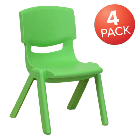 Flash Furniture 4-YU-YCX4-003-GREEN-GG Whitney Stacking Chair 154 Lb. Weight Capacity