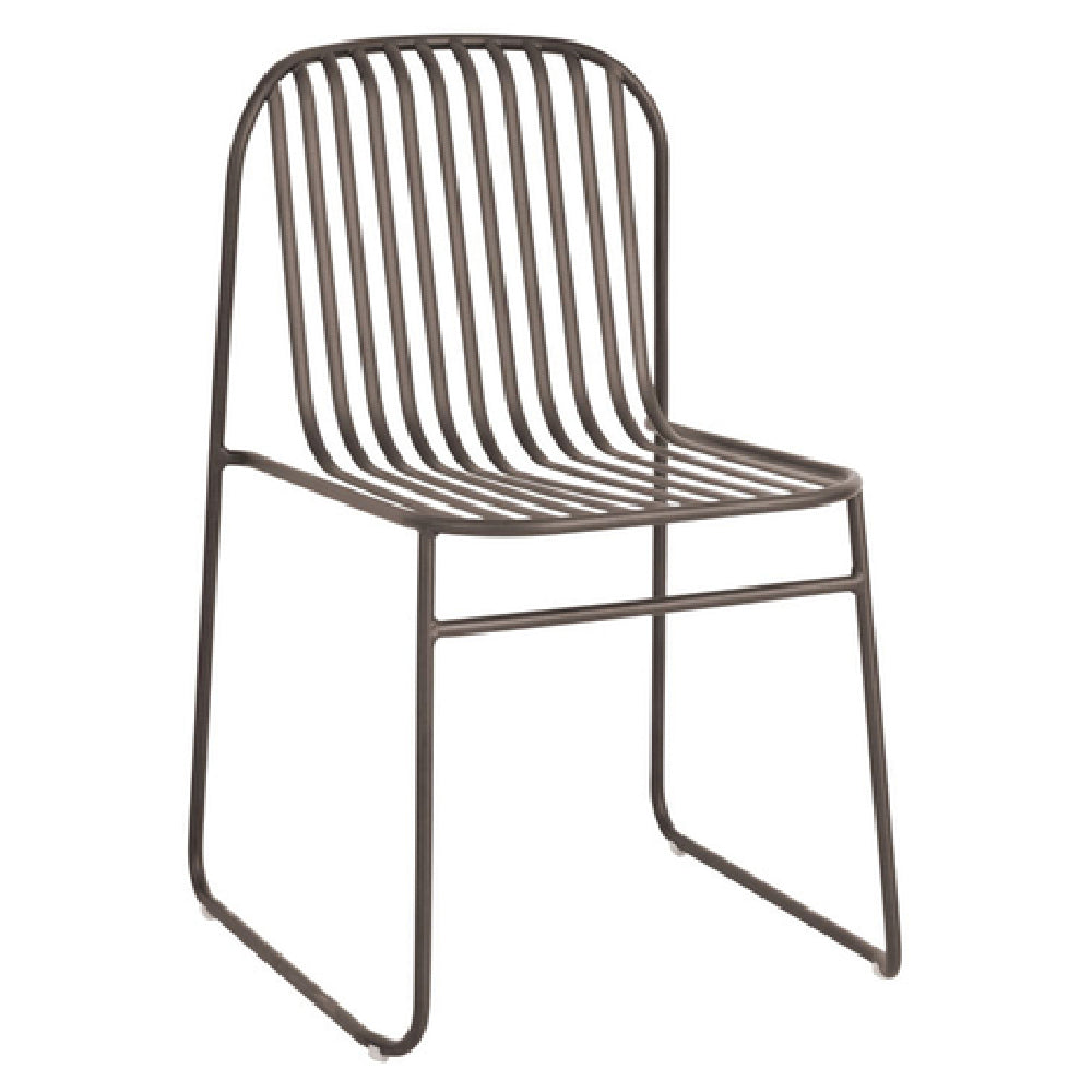 Emuamericas Llc 434 Riviera Stacking Side Chair Outdoor/indoor Slatted Wrought Iron Back And Seat