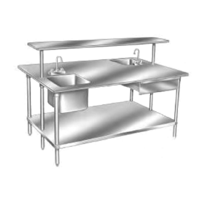 Advance Tabco GLG-4810 Work Table 120"W X 48"D 14 Gauge 304 Stainless Steel Top