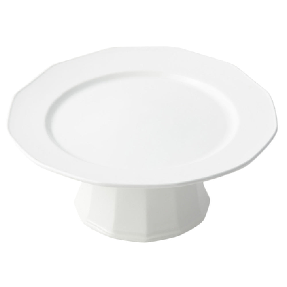 Bon Chef 90979106PWHT Prism Pedestal Tray 13" X 3-1/4"H Aluminum With Ceramic-look Coating