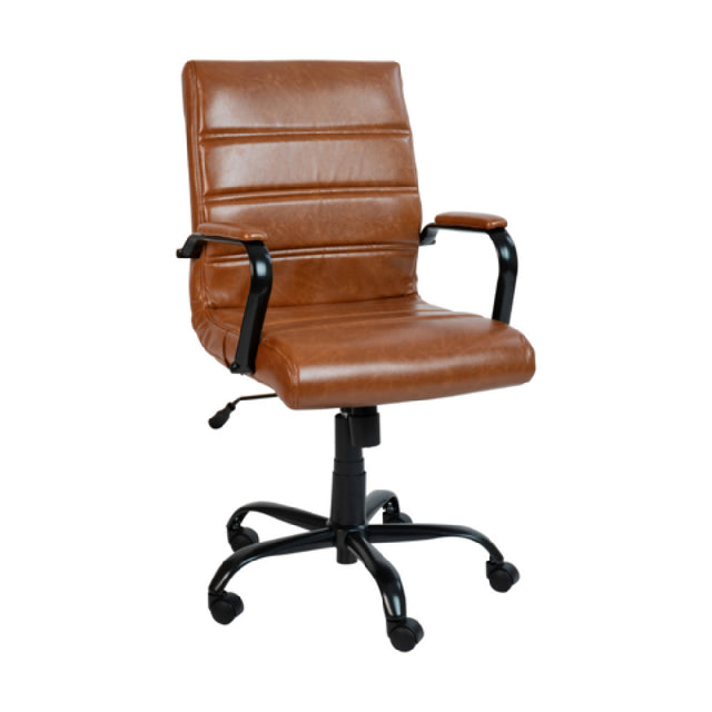 Flash Furniture GO-2286M-BR-BK-GG Whitney Executive Swivel Office Chair 37" To 40-3/4" Adjustable Height