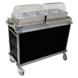 Cadco CBC-HH-L6-4 MobileServ® Junior Mobile Hot Buffet Cart (2) Hot Full Size Buffet Servers