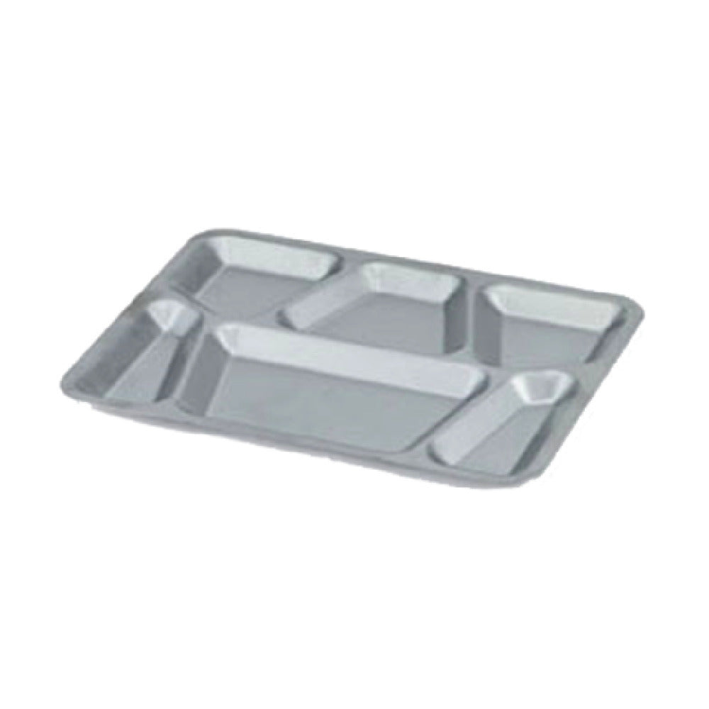 Vollrath 47252 Six Compartment Mess Tray With Lugs Stainless 15-1/2" X 11-5/8" X 3/4"