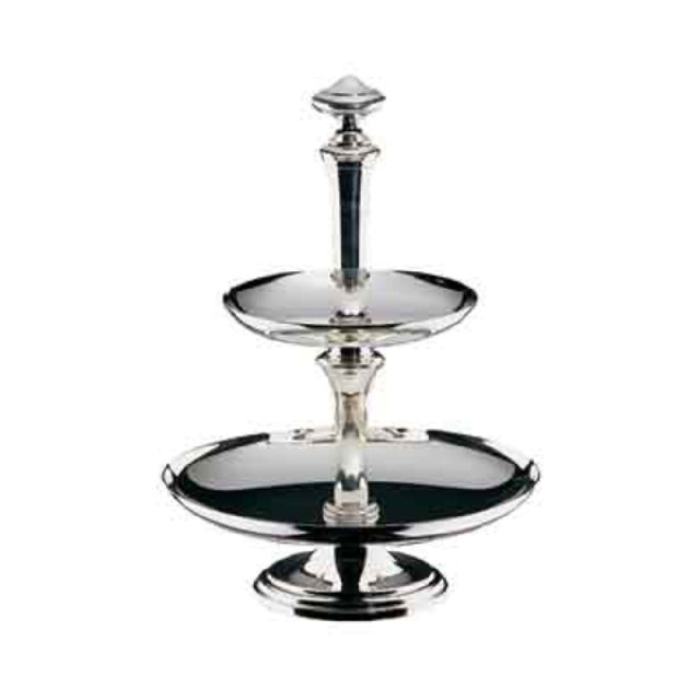 Bauscher Hepp 19.6907.6440 - Pastry Stand, 4-1/4" & 6" Dia. X 8-1/2"H, 2-tiers