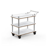 Steelite MGCRNX15CSXX Rollin Top Border Cart With Stainless Steel Handle White Carrera Stainless Steel