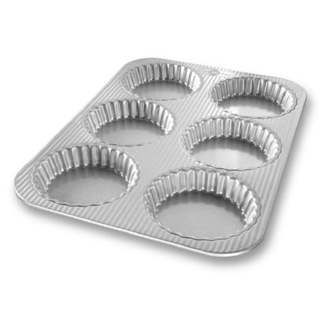 Chicago Metallic 25500 USA PAN® Tart Pan 11-1/8" X 15-3/4" X 7/8" Overall Makes (6) 4-9/16" X 4-1/16" Fluted Tarts