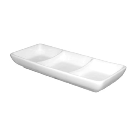 International Tableware FA3-99 Compartment Plate 8-3/4" X 4-1/4" (3) 4 Oz.-compartment Wells