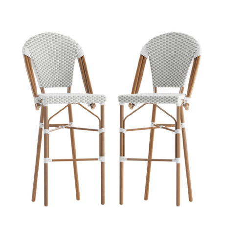 Flash Furniture 2-SDA-AD642001-F-BS-WHGY-NAT-GG Lourdes Stacking French Bistro Stool