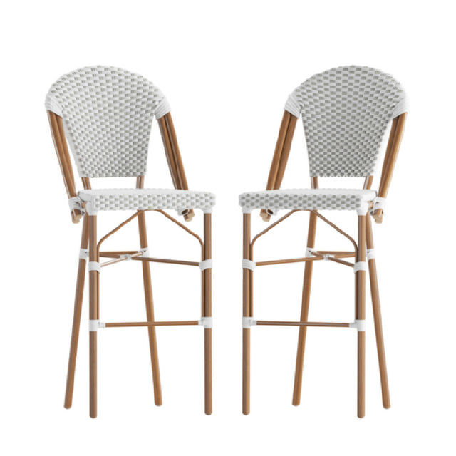 Flash Furniture 2-SDA-AD642001-F-BS-WHGY-NAT-GG Lourdes Stacking French Bistro Stool