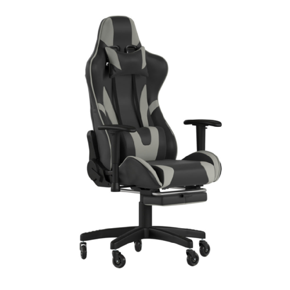 Flash Furniture CH-187230-GY-RLB-GG X30 Gaming Chair 280 Lb. Weight Capacity LeatherSoft Upholstery