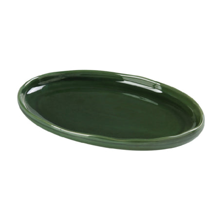 Yanco GG-208 Green Gem Plate 8-1/4"W X 5-1/2"D X 7/8"H Oval