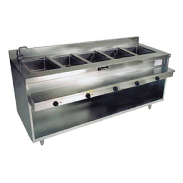 Delfield F14EI572_208/60/1 Hot Food Table Electric With Five Individual 12" X 20" Hot Food Wells Wet/dry