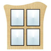 Hubert 63545 - Menu Board, 4-pocket, Wall-mount