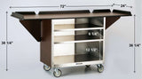 Lakeside 675 Beverage Service Cart Drop Leaves (3) 21" X 35" Interior Shelves