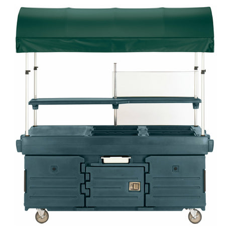 Cambro KVC854C192 CamKiosk® Cart With 4 Pan Wells And Kentucky Green Canopy 85-1/8" X 33-1/2" X 94"