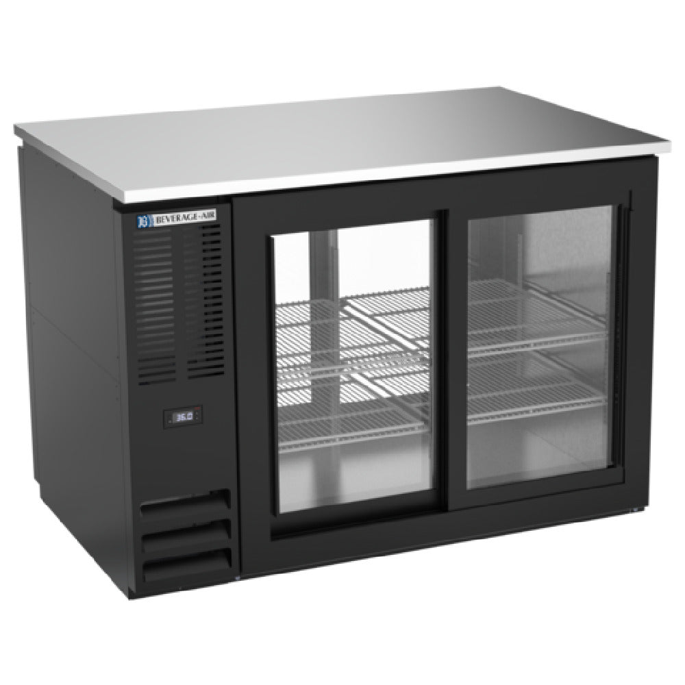 Beverage Air BB48HC-1-GS-PT-B - Refrigerated Pass-Thru Back Bar Refrigerator, Two-section