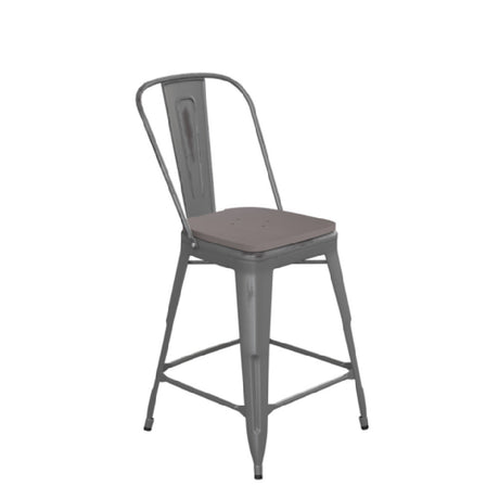 Flash Furniture XU-DG-TP001B-24-PL1G-GG Lincoln Bar Stool 24" Seat Height 500 Lb. Weight Capacity