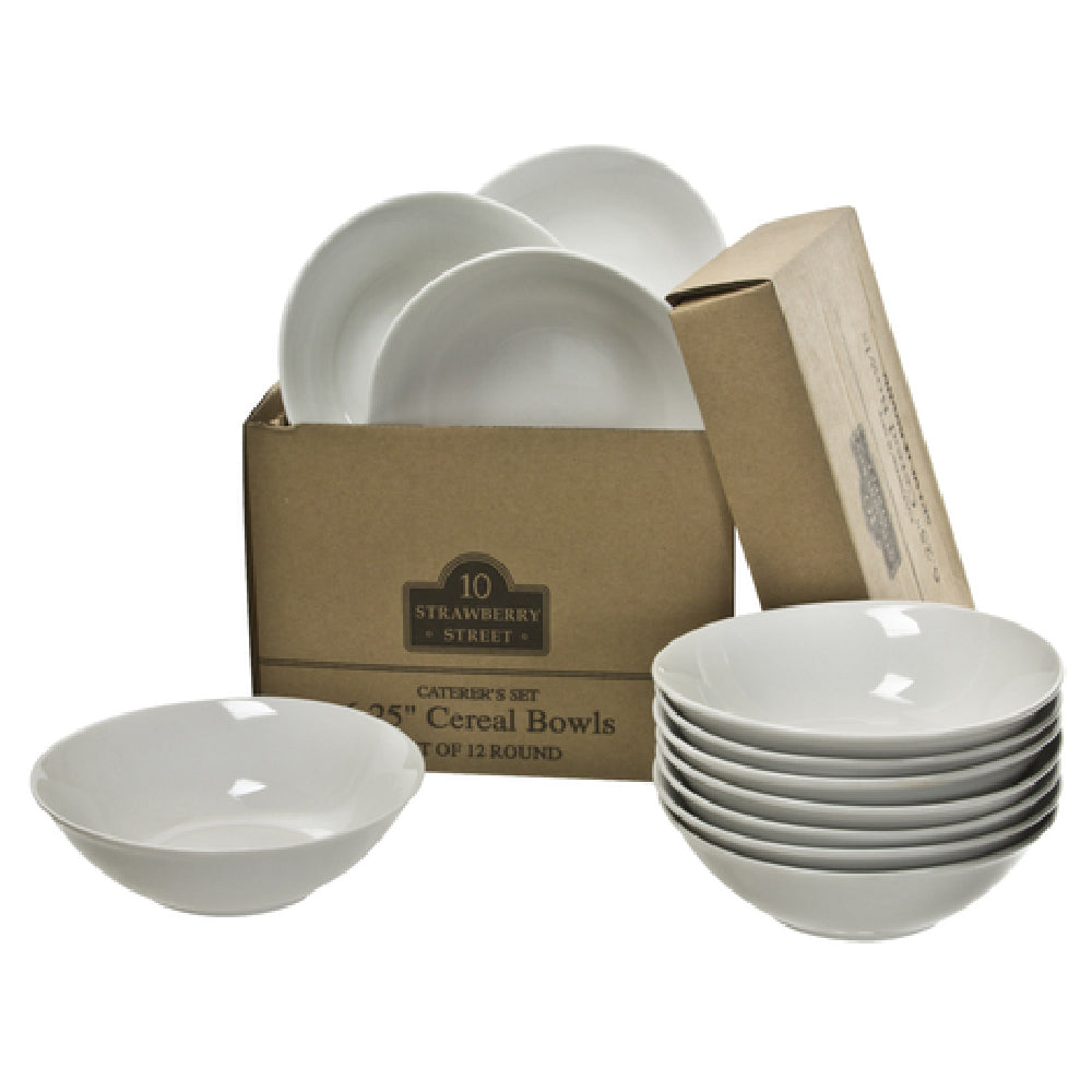 10 Strawberry St CATERING-12-BOWL-W - Cereal Bowl Catering Set, 6", Microwave/dishwasher Safe