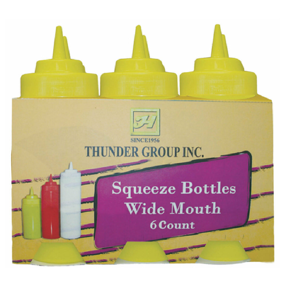 Thunder Group PLTHSB024YW Squeeze Bottle 24 Oz. Wide Mouth