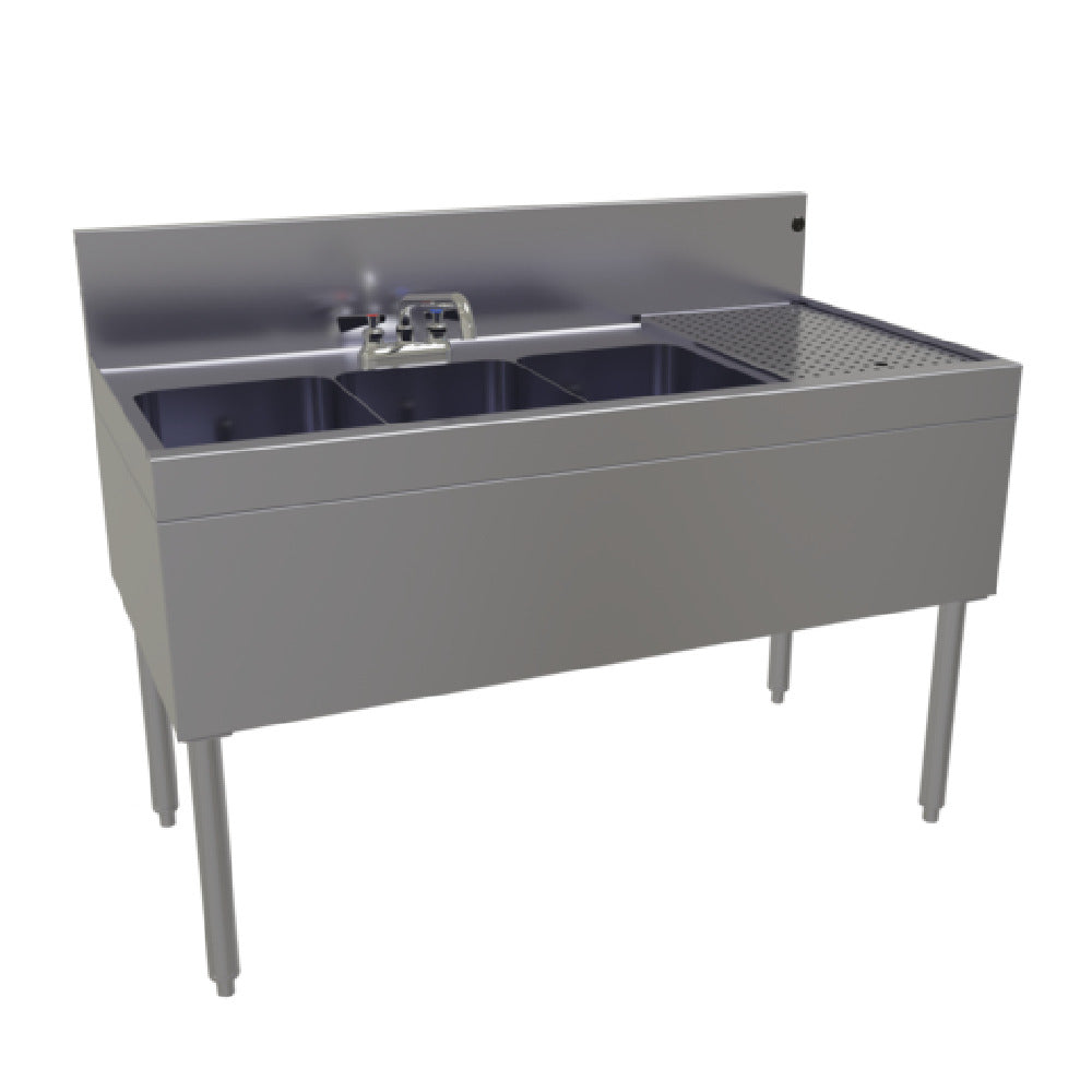 Glastender TSB-48L-S Underbar Sink Unit Three Compartment 48"W X 24"D