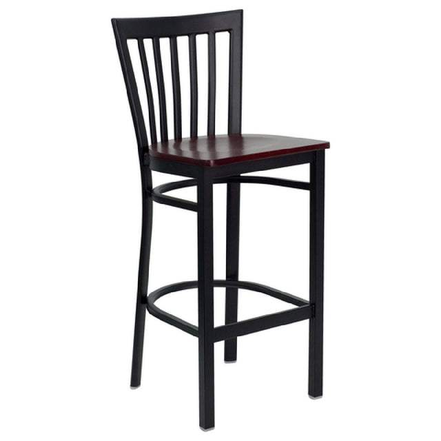 Flash Furniture XU-DG6R8BSCH-BAR-MAHW-GG Hercules Series Restaurant Bar Stool Metal Schoolhouse Back