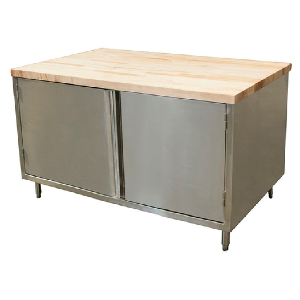 BK Resources CMT-3660H Chef Table Cabinet Base With Hinged Doors 60"W X 36"D X 34-3/4"H Overall Size