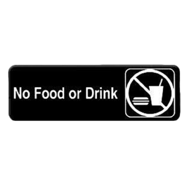 Thunder Group PLIS9331BK Information Symbol Sign 9" X 3" "No Food Or Drink"