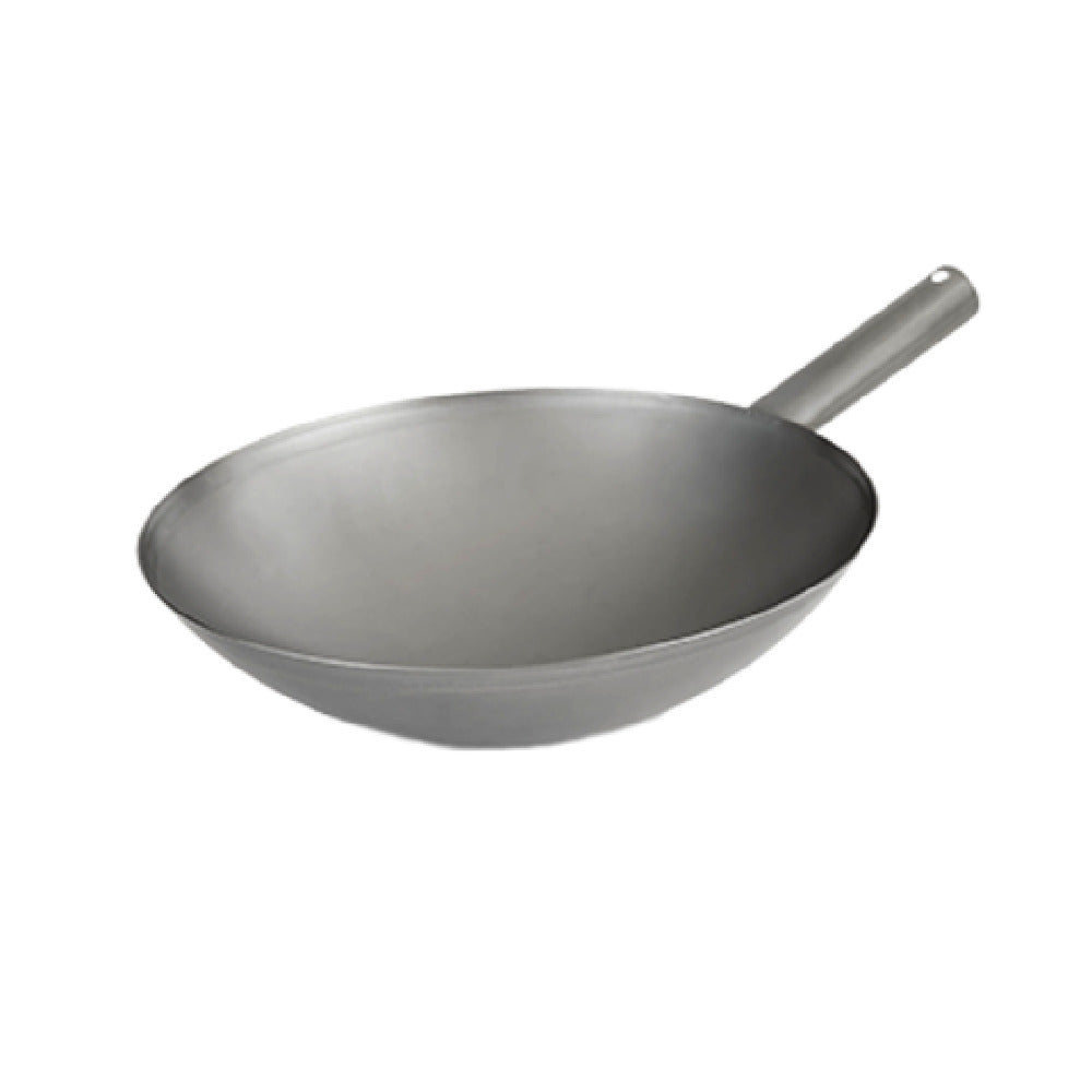 Vollrath 58814 Induction Wok Pan 14" Dia. X 3-7/8"H 18 Gauge Carbon Steel Wok Pan With Tubular Handle For Use With Vollrath 695831 Induction Wok Range. USA Made