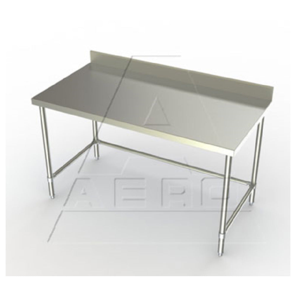 AERO Manufacturing 3TSBX-3084 Delux™ Work Table 84"W X 30"D X 39"H 16/304 Stainless Steel Top Reinforced With (3) Galvanized Steel Box Channels