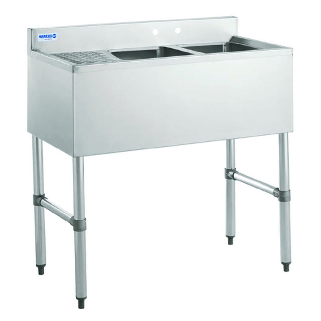 Hubert 99936 - Kratos® Underbar Compartment Sink, (2) Bowls, 36"W X 18.75"D X 33"H
