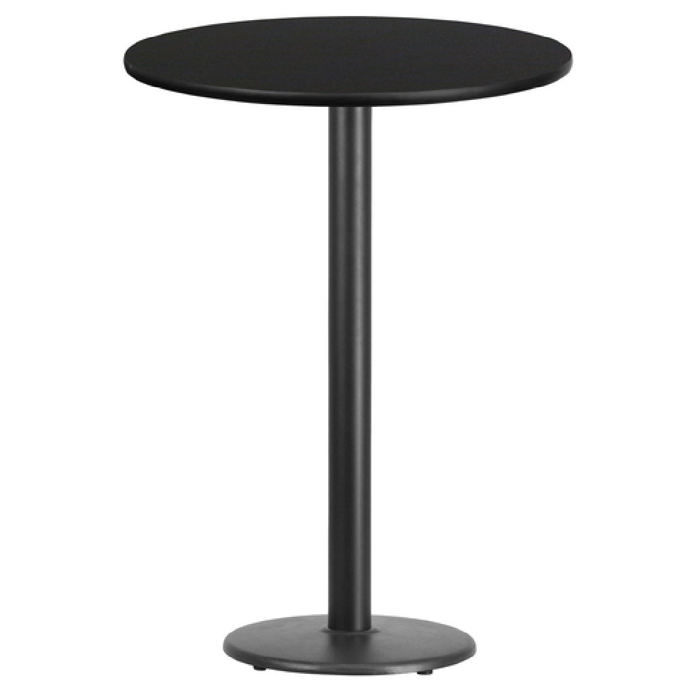 Flash Furniture XU-RD-30-BLKTB-TR18B-GG Table 30" Dia. X 43-1/8"H Bar Height