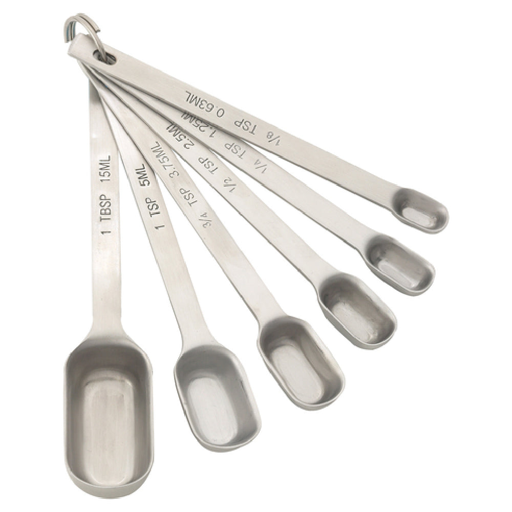 Harold Import Co. 48007 HIC Spice Measuring Spoons 1/8 Tsp. To 1 Tbsp. 18/8 Stainless Steel (set Of 6)