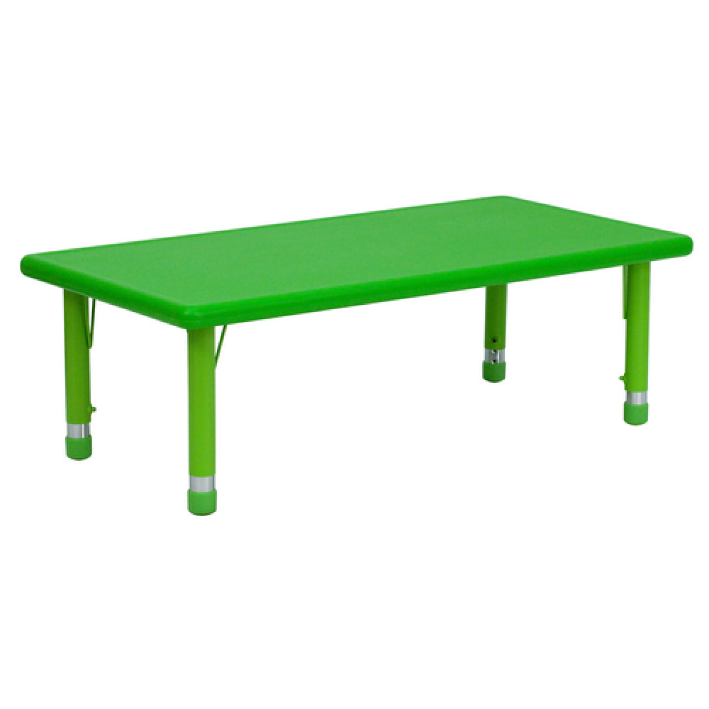 Flash Furniture YU-YCX-001-2-RECT-TBL-GREEN-GG Preschool Activity Table 48"W X 24"D X 14-1/2" To 23-3/4" Adjustable Height