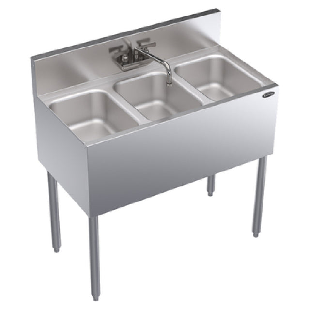 Krowne KR19-33C Royal Series Underbar Sink Unit Three Compartment 36"W X 19"D