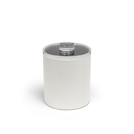 FOH RIB064WHL21 2qt Round London Ice Bucket White With Acrylic Lid Includes One RIB014WHL21-BTM 2qt Round London Ice Bucket Base White