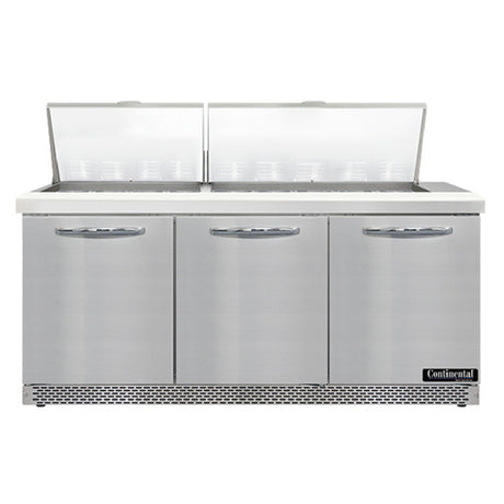 Continental Refrigerator SW72N27M-FB Mighty Top Sandwich Unit Front Breather 72"W