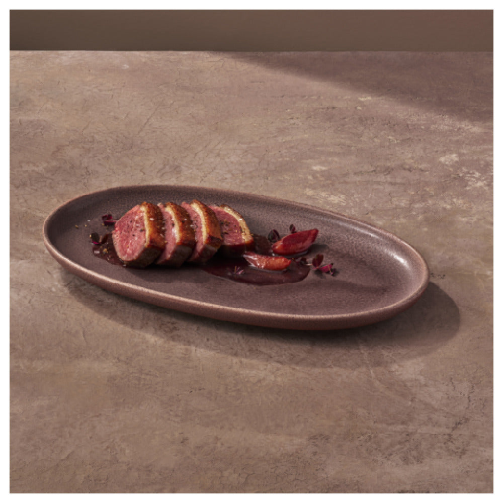 Steelite 6419MY034 Oval Plate 11.5"W X 7.25"D X 1"H Wabi Sabi Plum