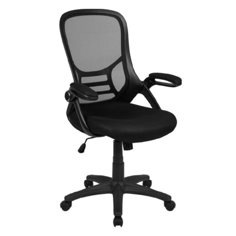 Flash Furniture HL-0016-1-BK-BK-GG Porter Swivel Office Chair 40-1/4" To 44" Adjustable Height