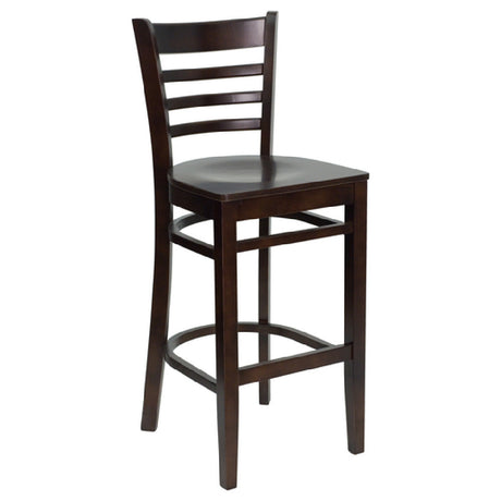 Flash Furniture XU-DGW0005BARLAD-WAL-GG Hercules Series Restaurant Bar Stool Wood Ladder Back