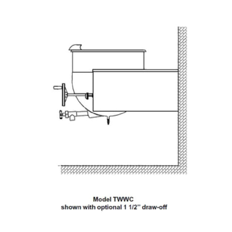 Legion TWWC-20MV Direct Steam Tilting Wall-Mount Kettle With Mixer 20-gallon