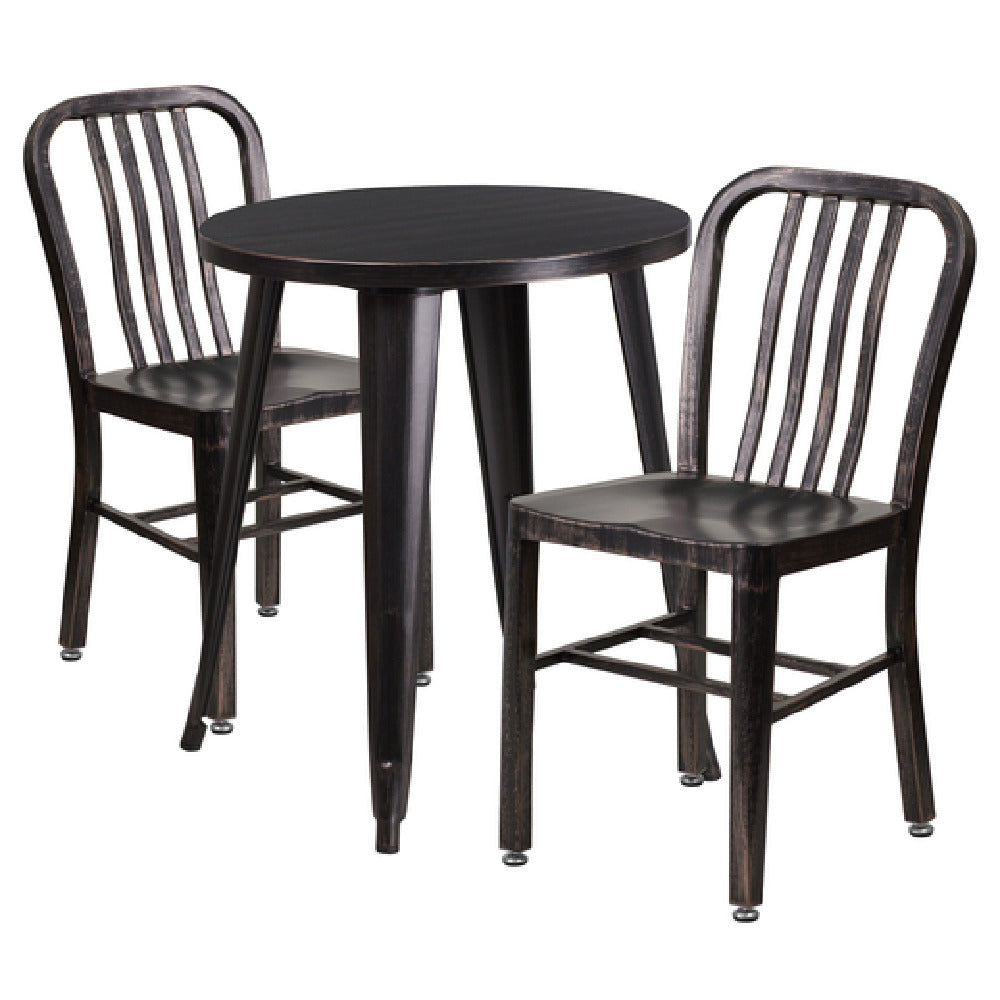 Flash Furniture CH-51080TH-2-18VRT-BQ-GG Table And Chair Set Includes (1) 24" Dia. X 29"H Table