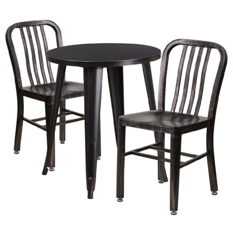 Flash Furniture CH-51080TH-2-18VRT-BQ-GG Table And Chair Set Includes (1) 24" Dia. X 29"H Table