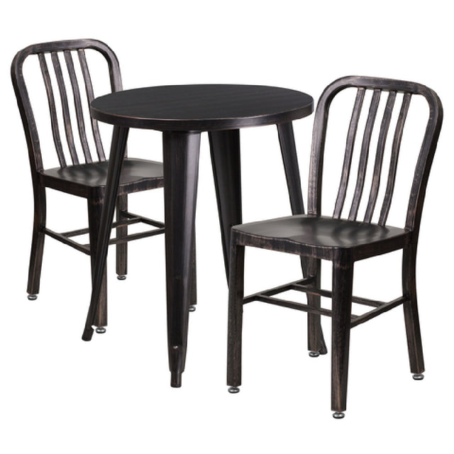 Flash Furniture CH-51080TH-2-18VRT-BQ-GG Table And Chair Set Includes (1) 24" Dia. X 29"H Table